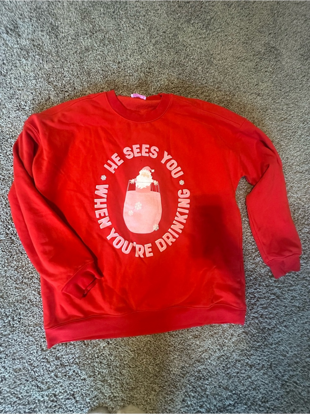 Women's Red Graphic Holiday Sweatshirt - Cozy Crewneck